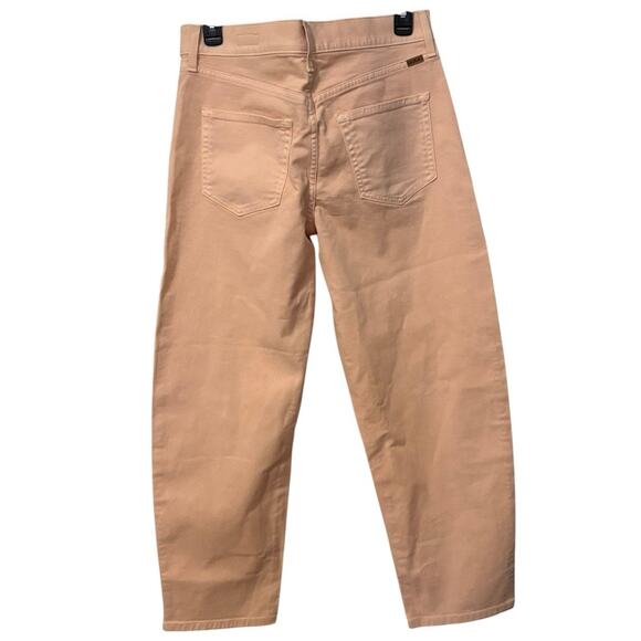 AYR The Beat Drop Peach Straight Leg Barrel High Rise Cropped Jeans Size 28 - Picture 4 of 7